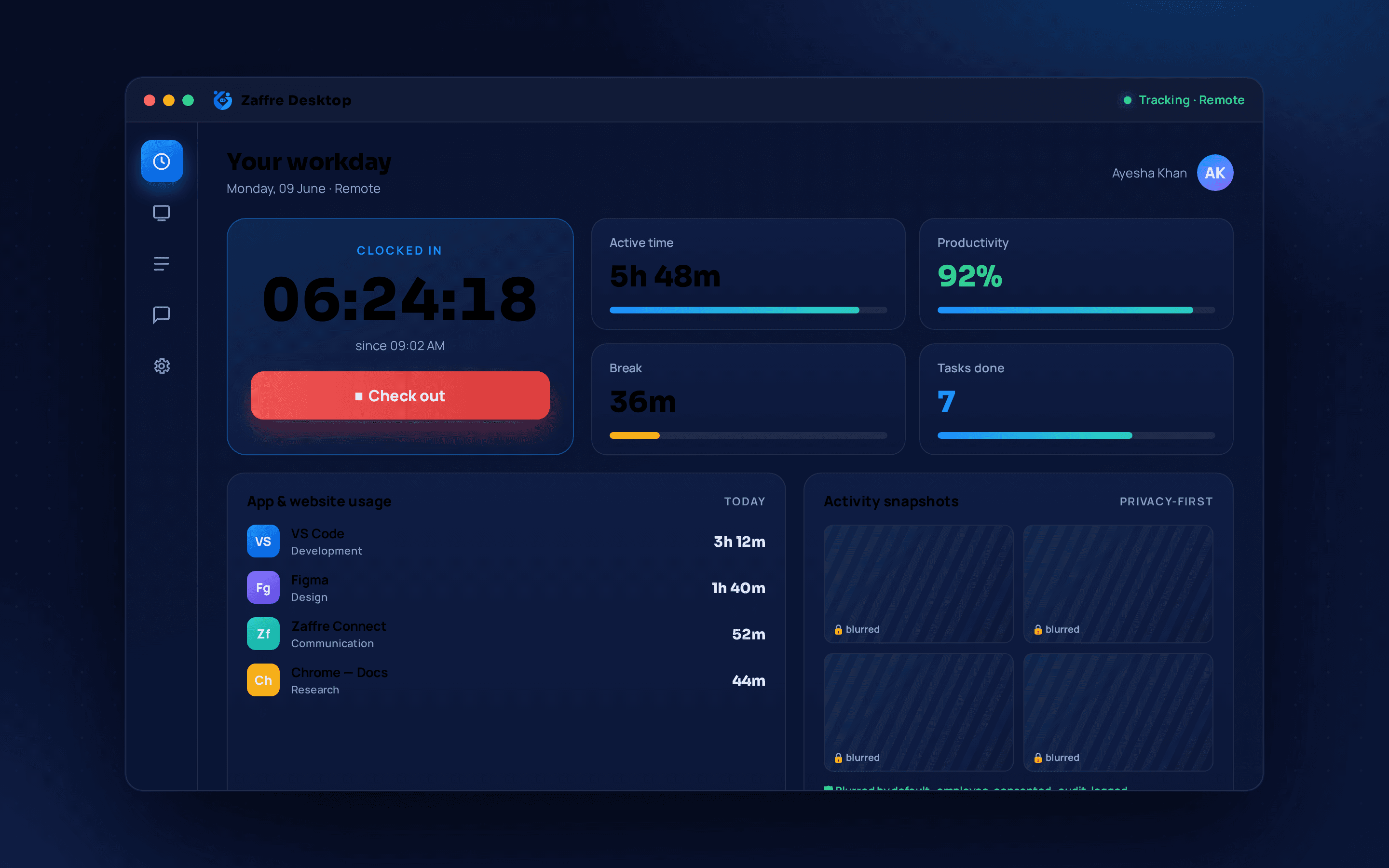 Zaffre desktop app